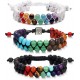 3 Pcs 7 Chakra Bracelet Womens Reiki Stone Rope Braided Bracelet Gemstone Beads Bracelet Crystal Stone Lava Stone Bracelet Diffuser Bracelets For Yoga Meditation